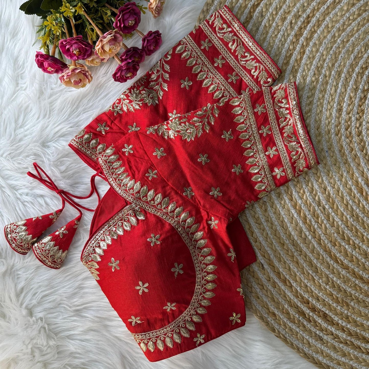 Royal Bridal Blouse Ready to wear - Red