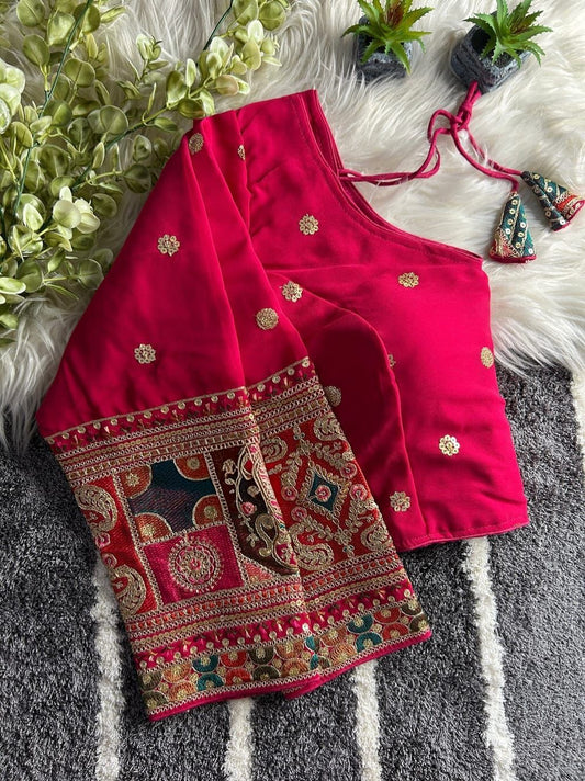 Wedding collection Blouse with amazing work on sleeves - ready to wear - Rani Color