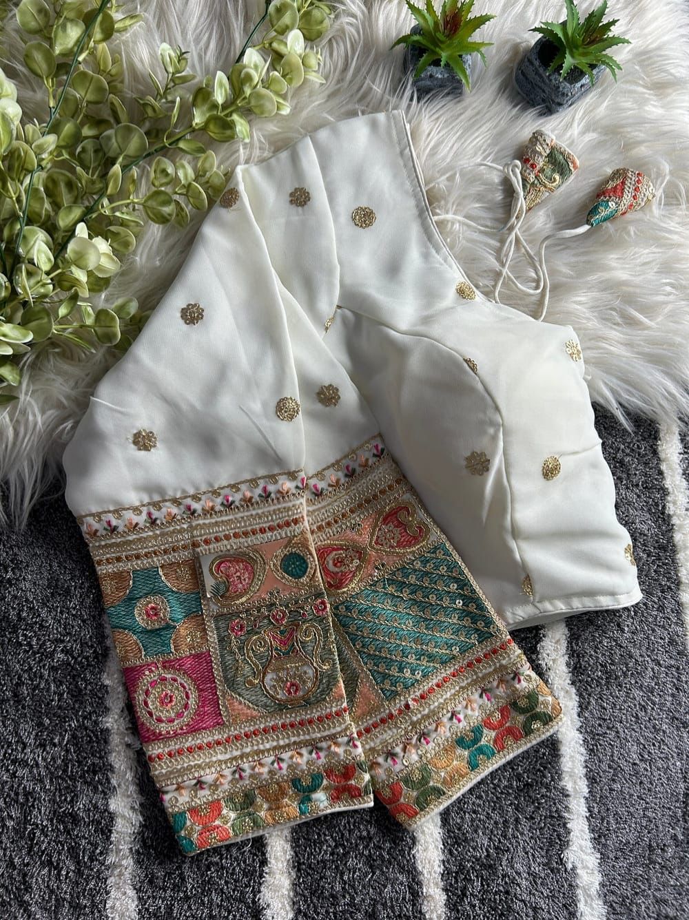 Wedding collection Blouse with amazing work on sleeves - ready to wear
