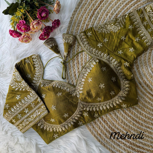 Royal Bridal Ready to wear Blouse - Mehdi Color (Green)