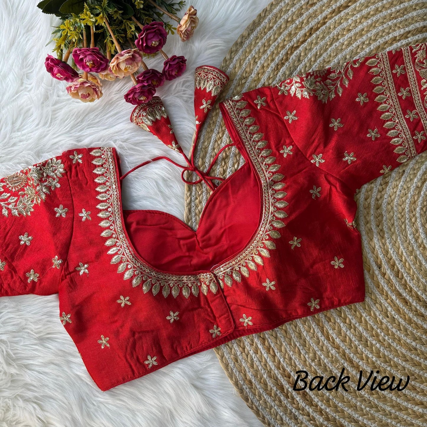 Royal Bridal Blouse Ready to wear - Red
