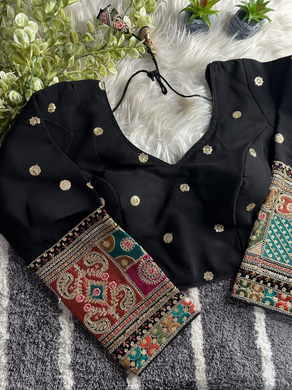Wedding collection Blouse with amazing work on sleeves - ready to wear