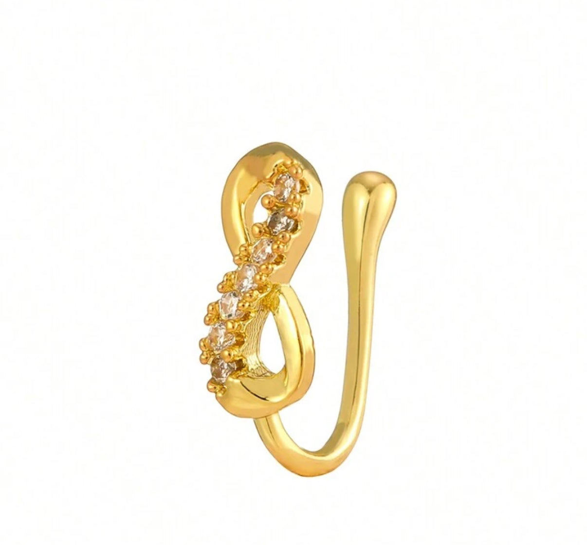Clip On Nose Ring, Nose pin, nose stud, non piercing nose ring 1 Pc (FREE SHIPPING)