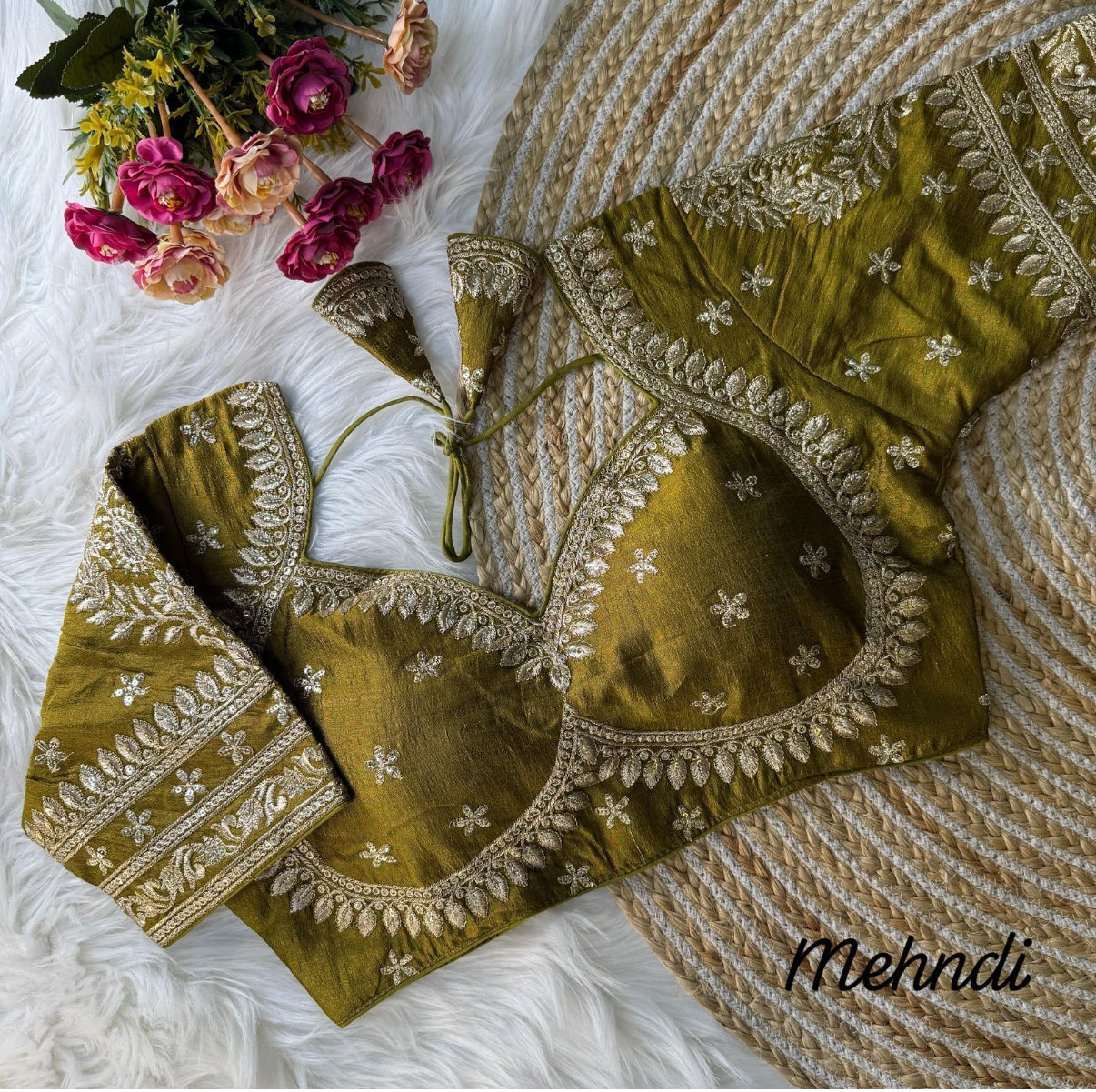 Royal Bridal Ready to wear Blouse - Mehdi Color (Green)