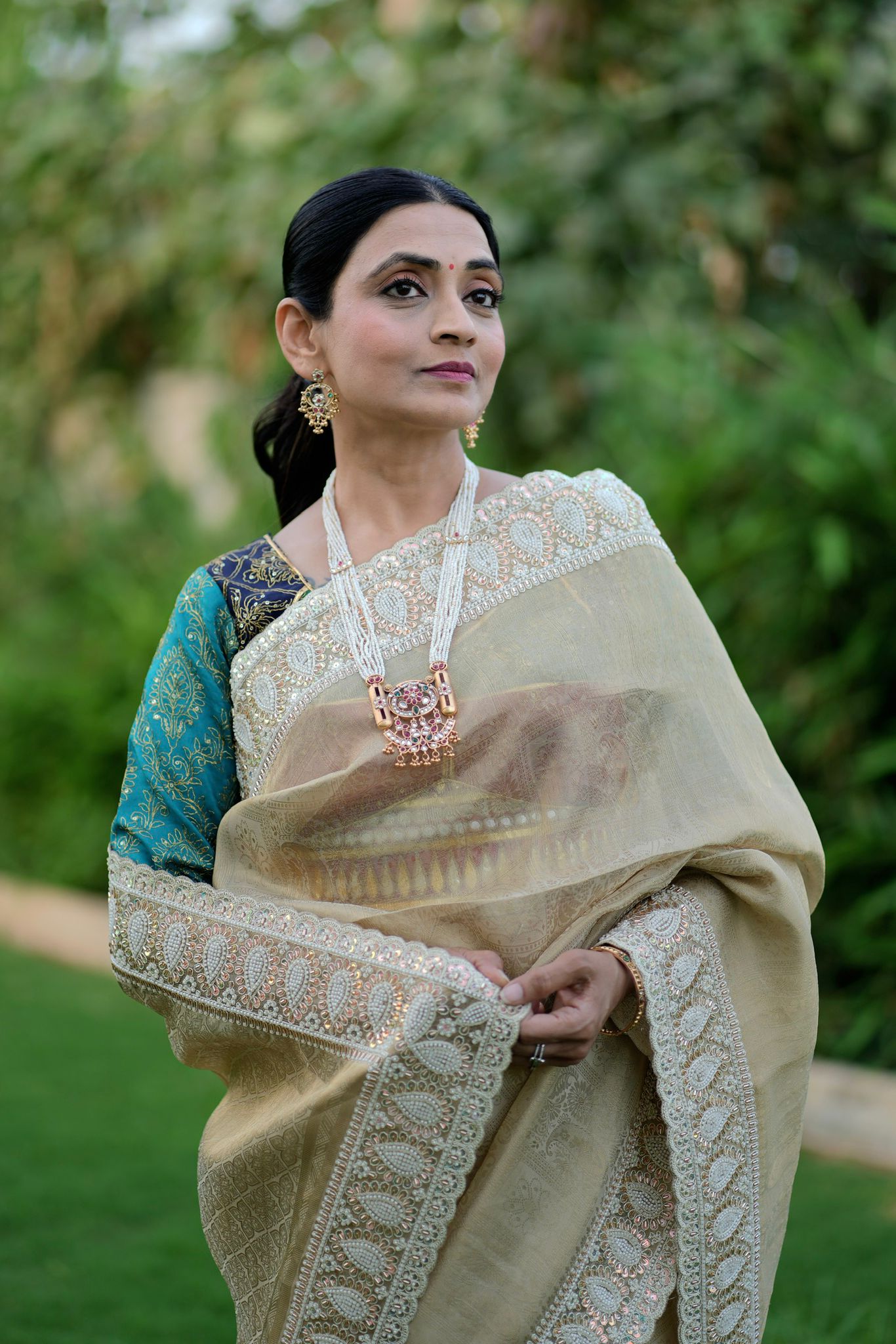Golden Tissue Silk Saree with Rich Border