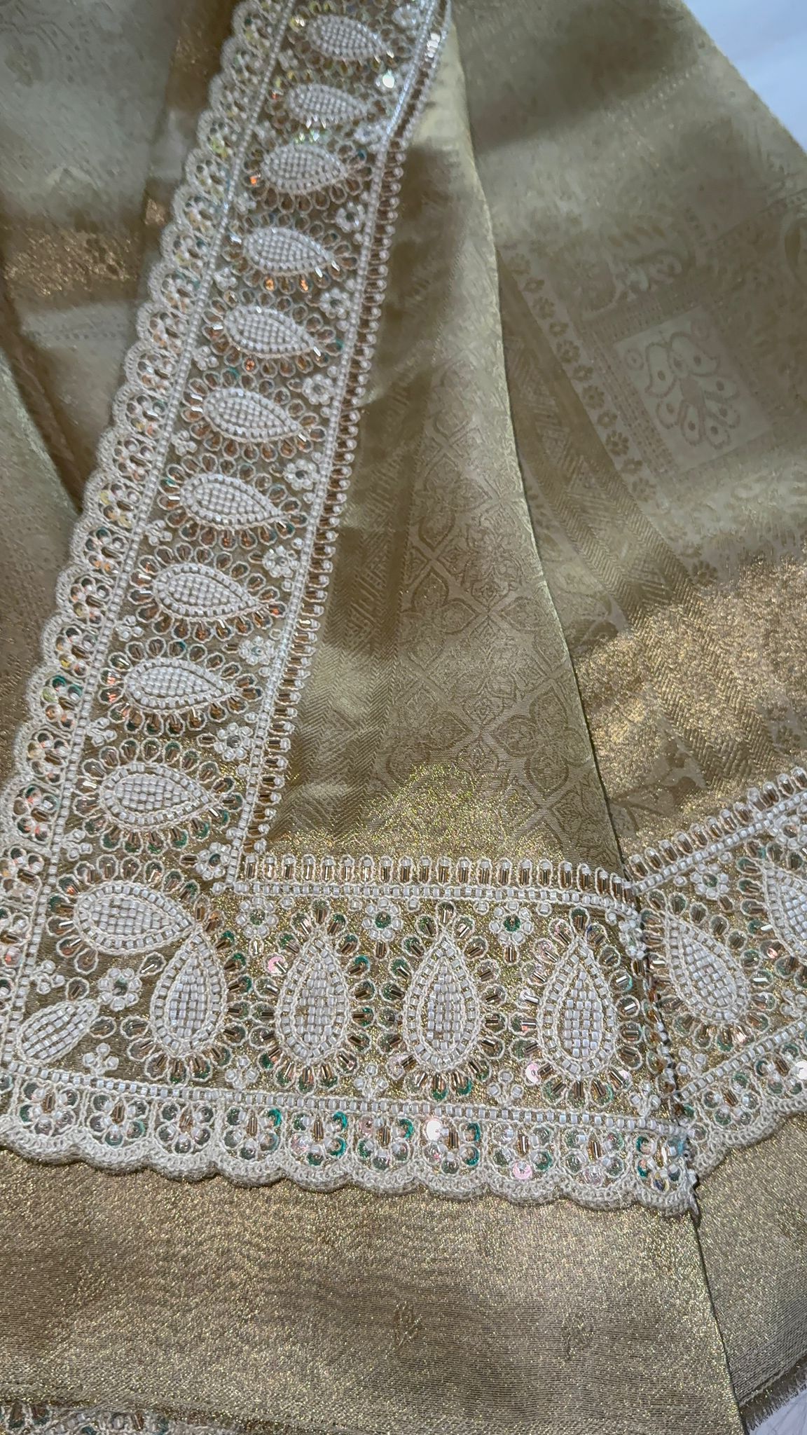 Golden Tissue Silk Saree with Rich Border