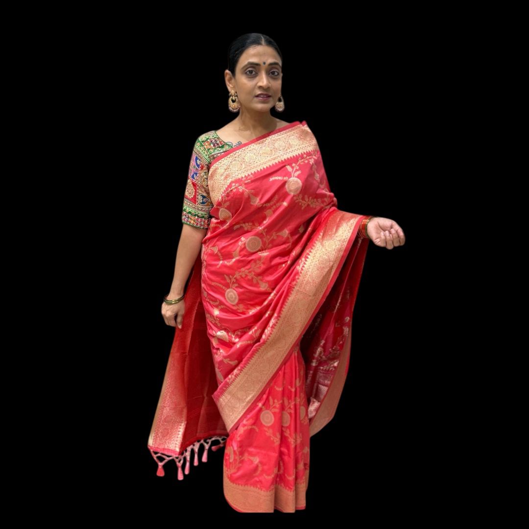 Pure Banarasi Silk Saree with Running Blouse Piece